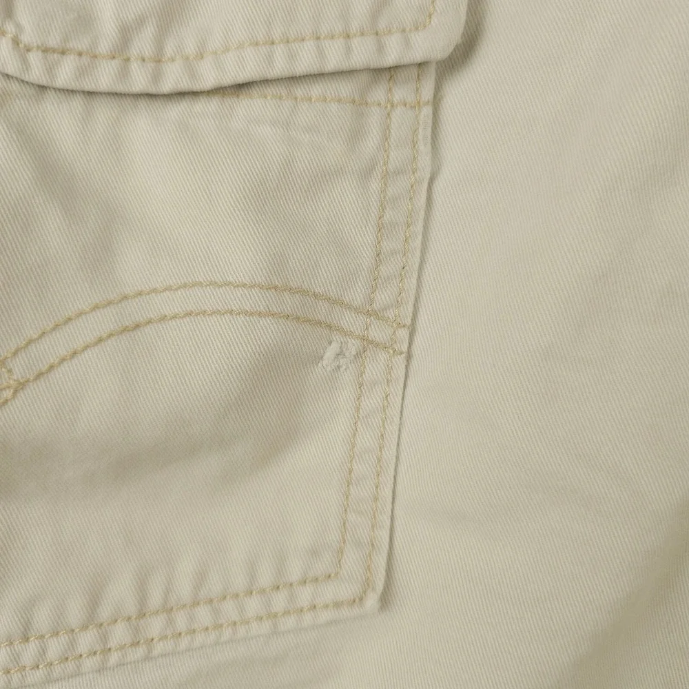 Levis Shorts Mens 38 Khaki Cargo Distressed Stained Workwear Utility Baggy Skate